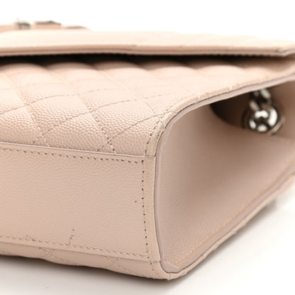 Saint Laurent Grain De Poudre Textured Mixed Matelasse Medium Triquilt Monogram Satchel Marble Pink 10 of 15