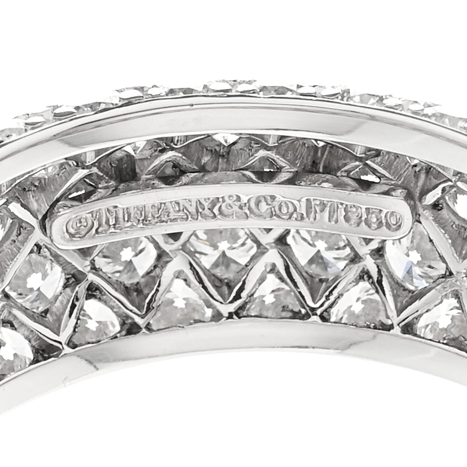 Tiffany Platinum Diamond Five Row Etoile Band Ring 54 6.75 4 of 4