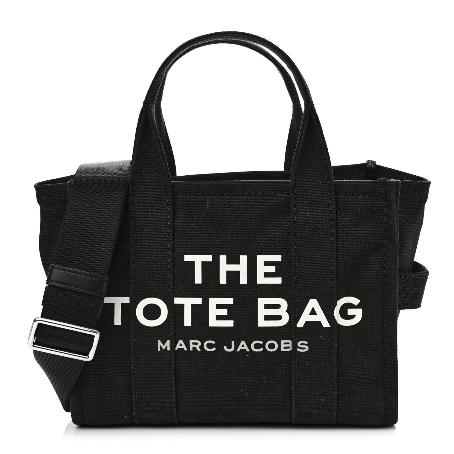 Cotton Canvas Small The Traveler Tote Bag Black