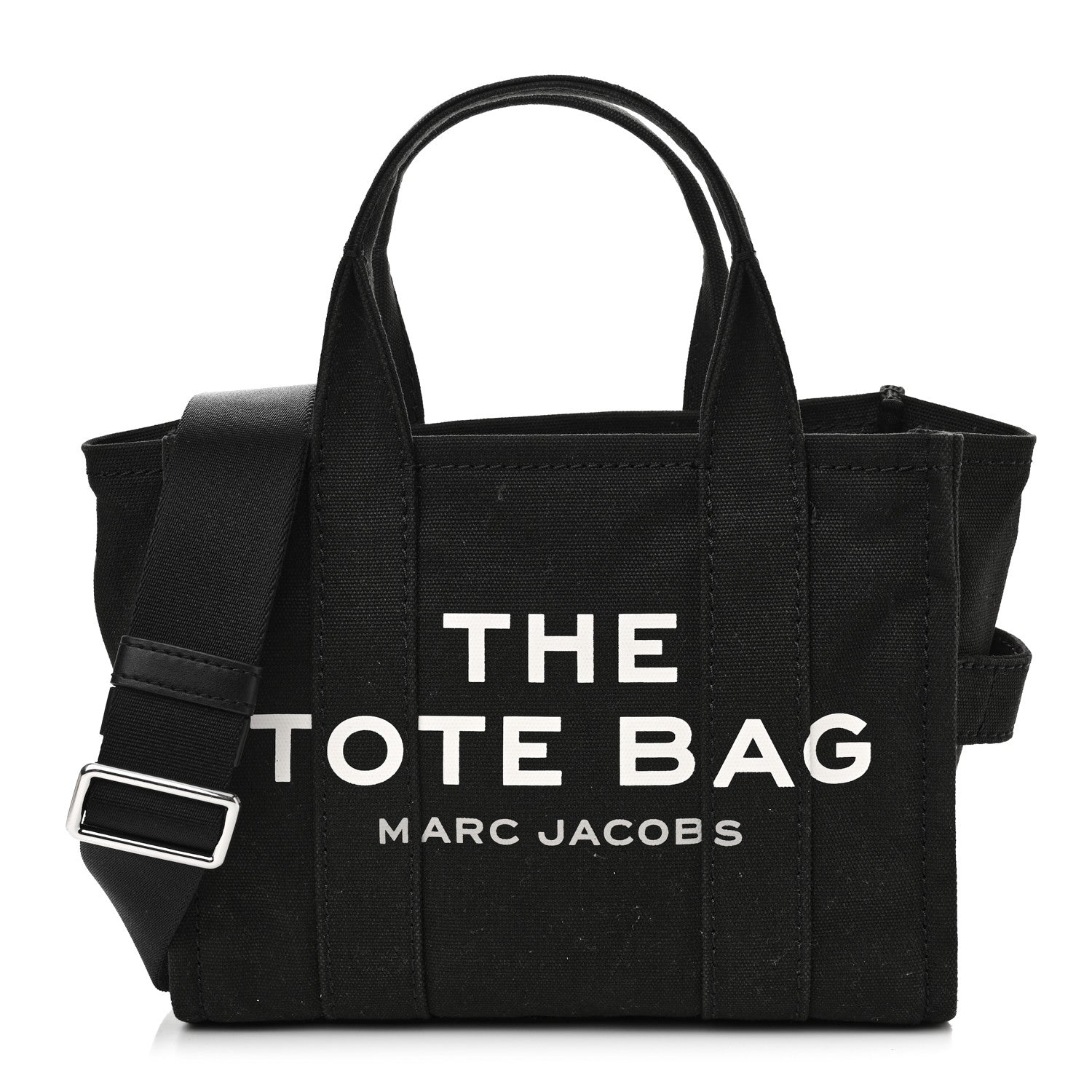 Marc Jacobs Cotton Canvas Small The Traveler Tote Bag Black 1 of 11
