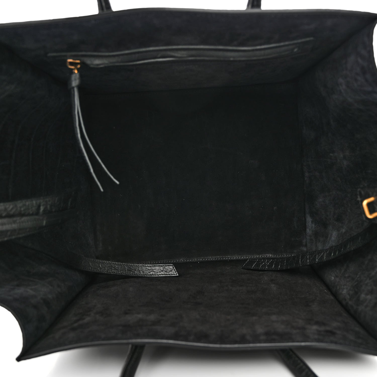 Celine Crocodile Embossed Calfskin Medium Phantom Luggage Black 5 of 9