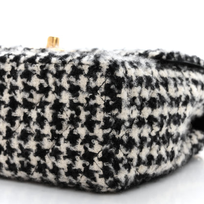 Chanel Tweed Houndstooth Quilted Mini Square Flap White Black 10 of 12