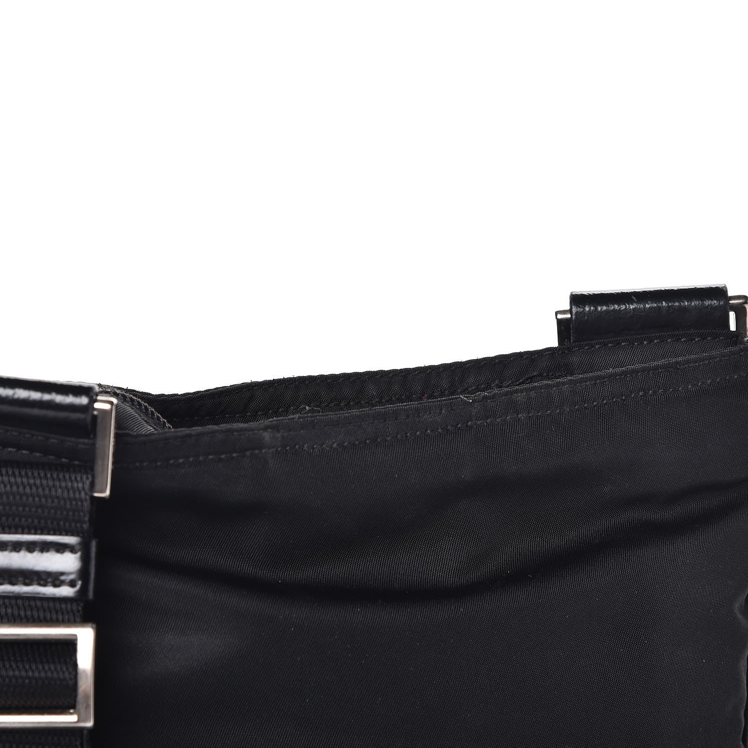 Prada Nylon Small Flat Messenger Bag Black 12 of 14