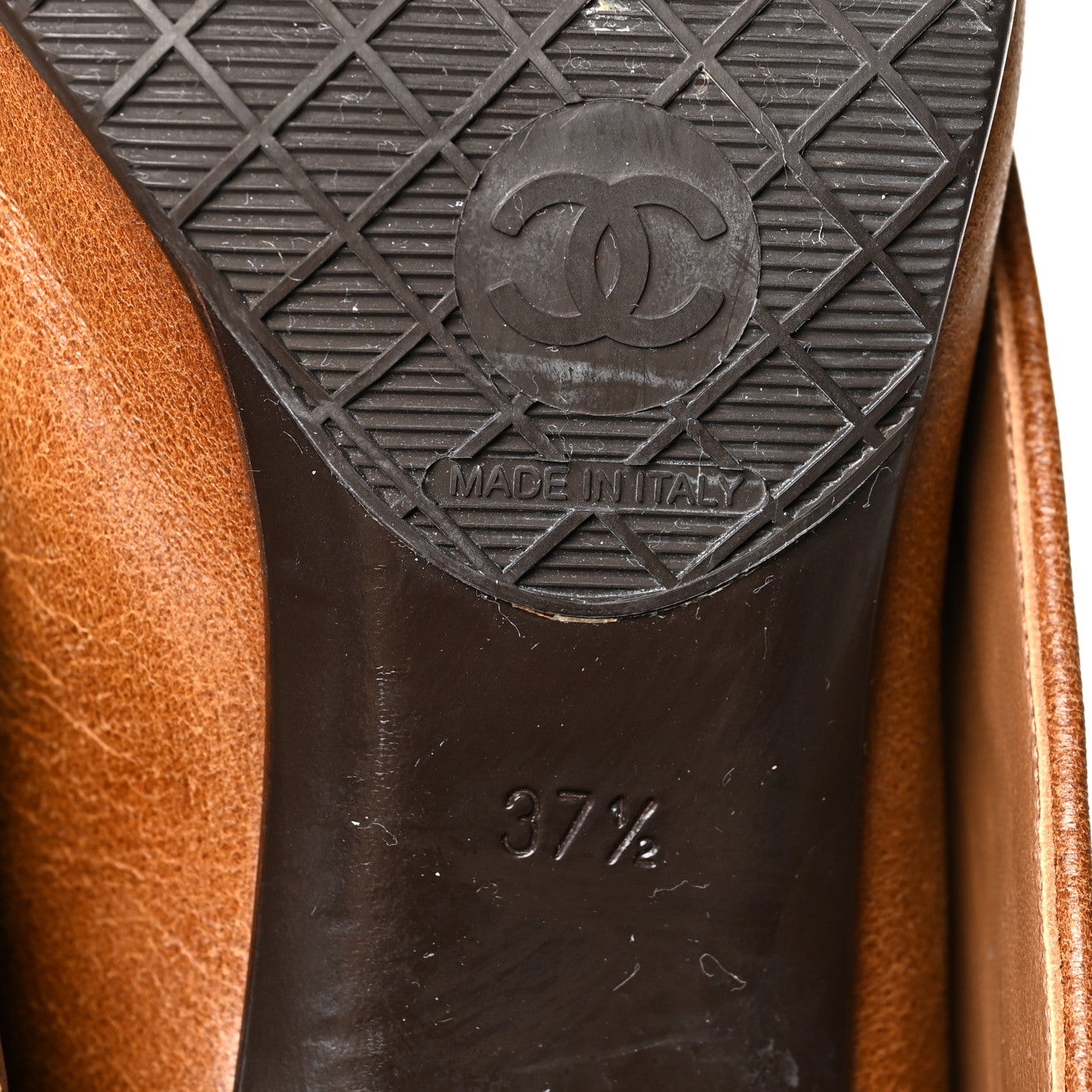 Chanel Calfskin Quilted CC High Boots 37.5 Brown 8 of 11