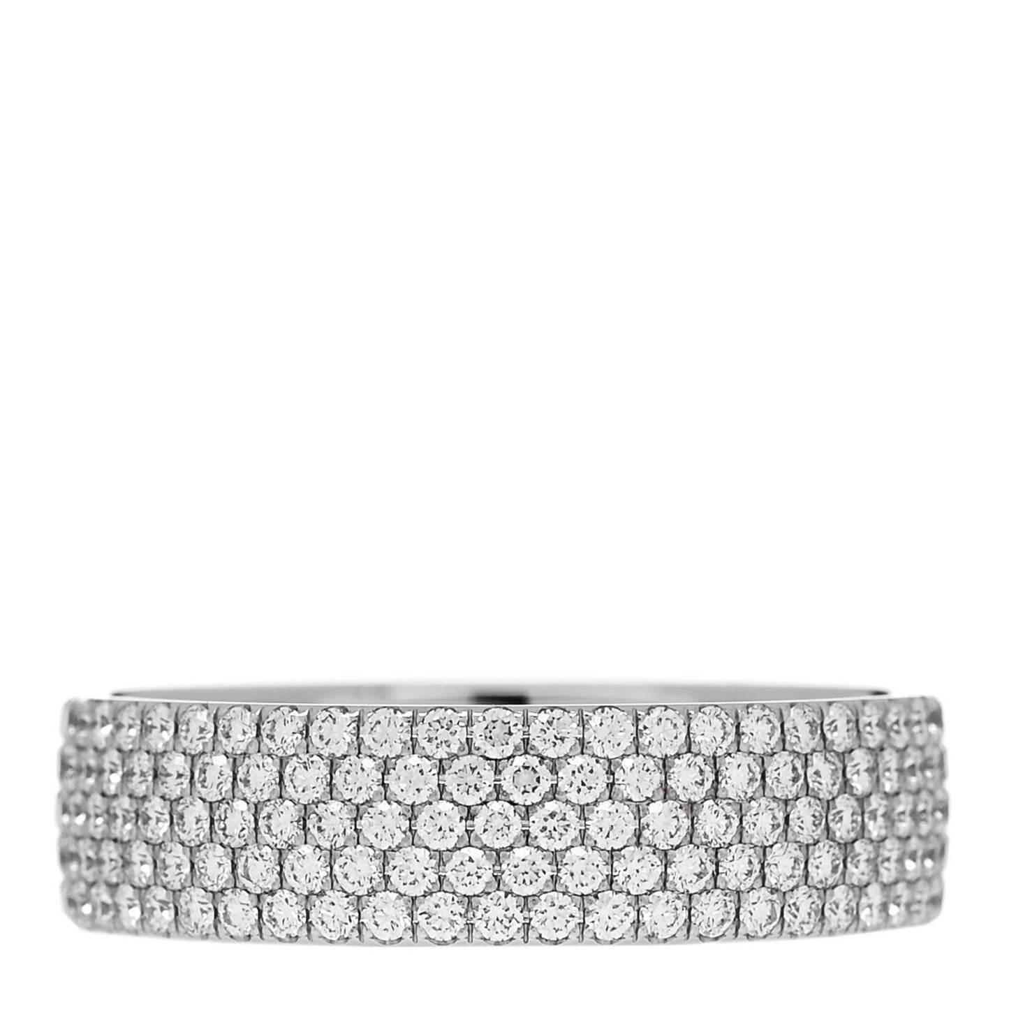18K White Gold Diamond Metro Five-Row Ring 53 6.5