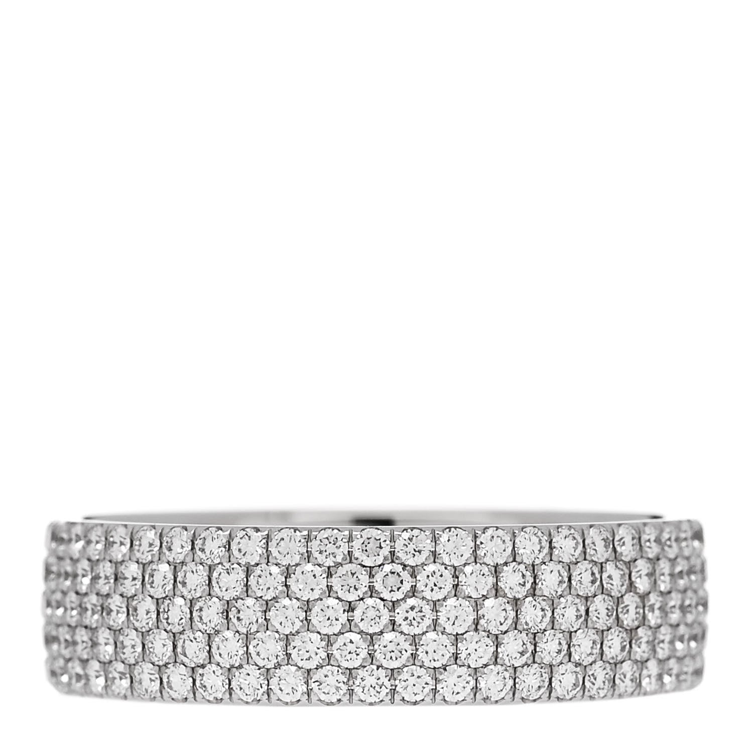 Tiffany 18K White Gold Diamond Metro Five-Row Ring 53 6.5 1 of 5