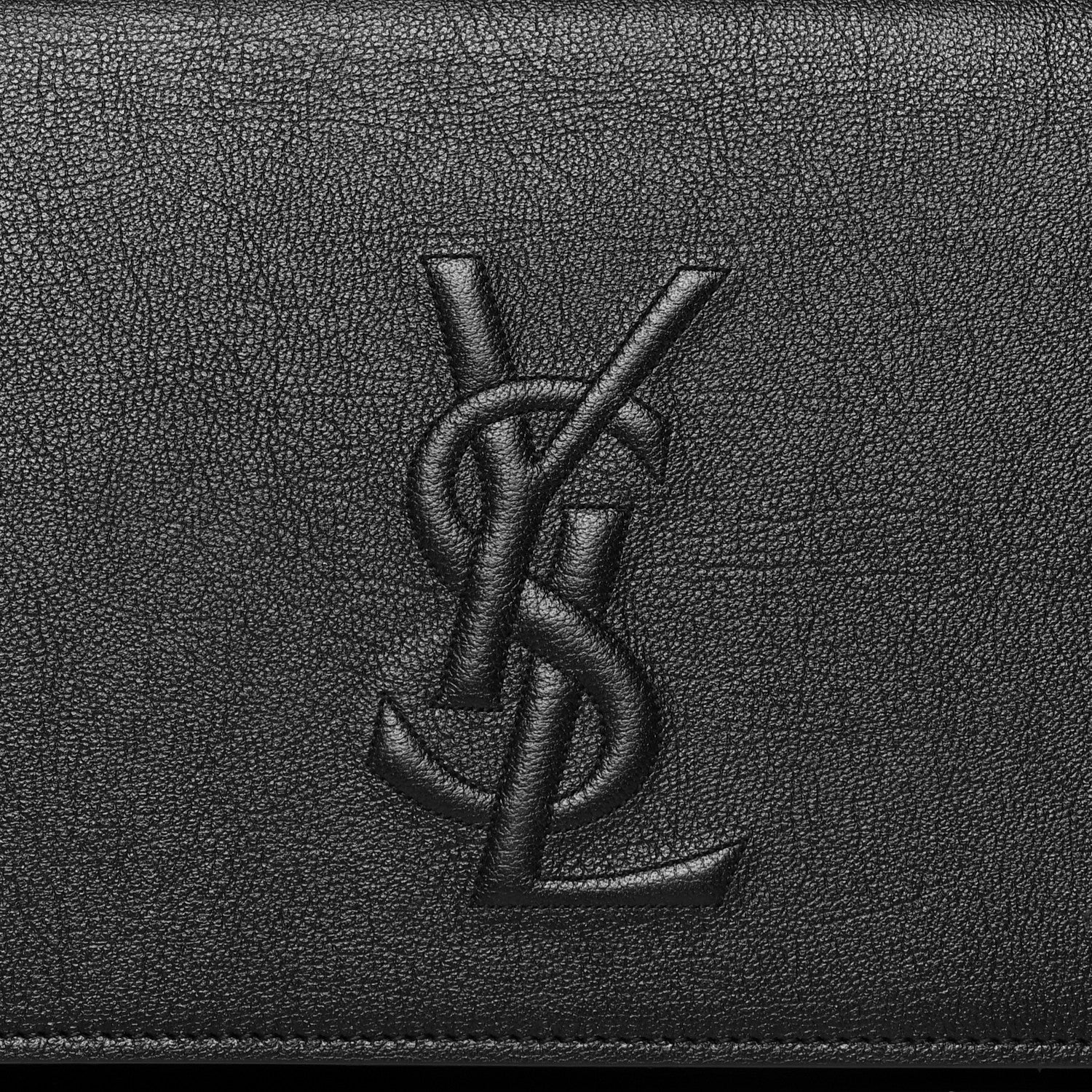 Saint Laurent Calfskin Monogram Large Belle De Jour Clutch Black 7 of 9