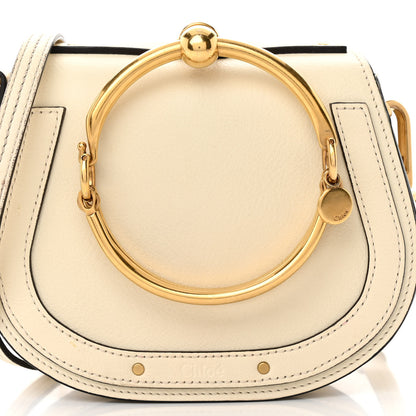 Chloe Calfskin Suede Small Nile Bracelet Bag Off White 8 of 15
