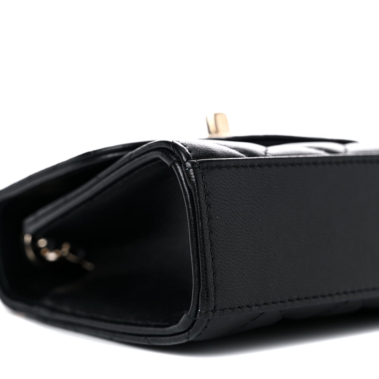Lambskin Quilted Mini Trendy CC Chain Wallet Black