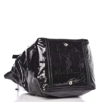 Saint Laurent Patent Crocodile Embossed Small Downtown Tote Black 4 of 11