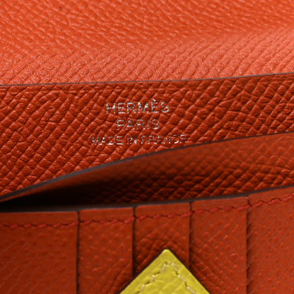 Hermes Epsom Verso Bearn Compact Wallet Lime Terre Battue 6 of 7