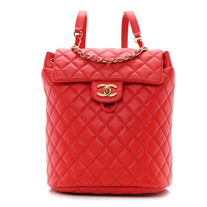 Chanel Lambskin Quilted Small Urban Spirit Backpack Red 1 of 10