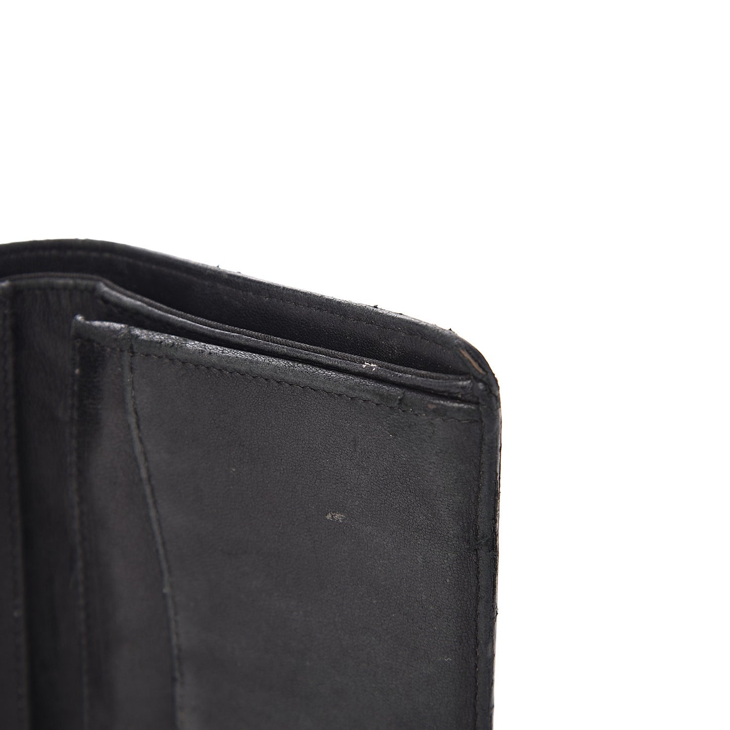 Lambskin Quilted Yen Wallet Black