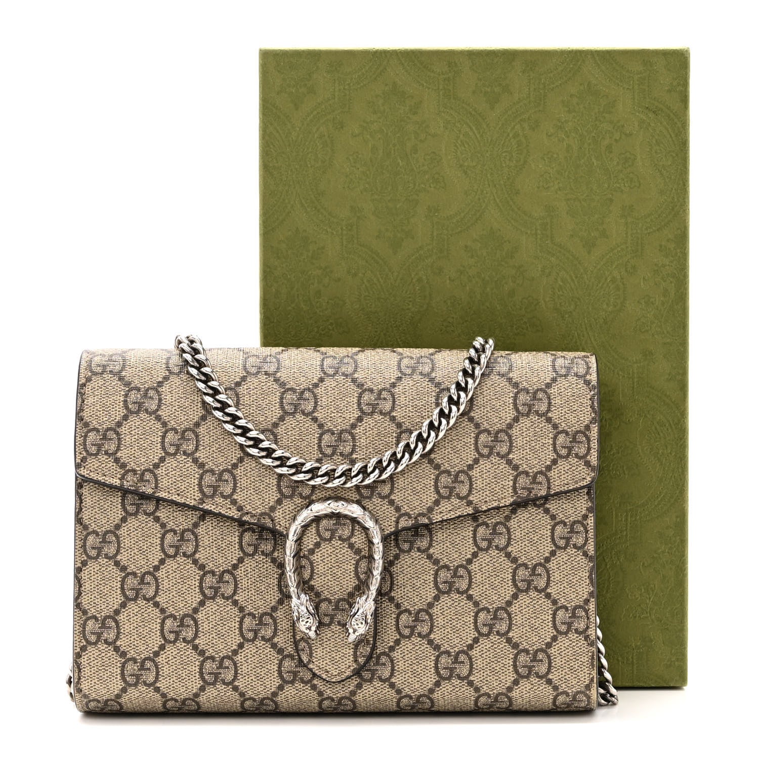 Gucci GG Supreme Monogram Mini Dionysus Chain Wallet Beige Taupe 15 of 15