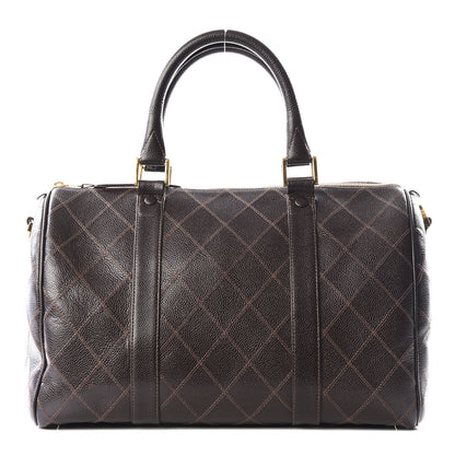 Chanel Caviar Stitched Boston Brown 1 of 11