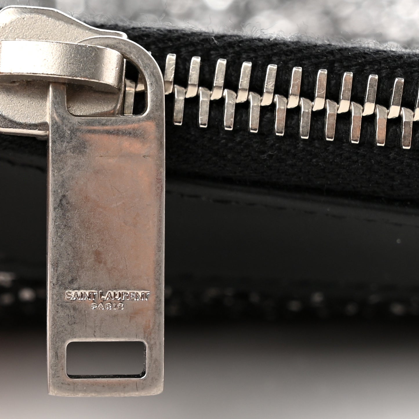 Calfskin Glitter Zipped Tablet Holder Black