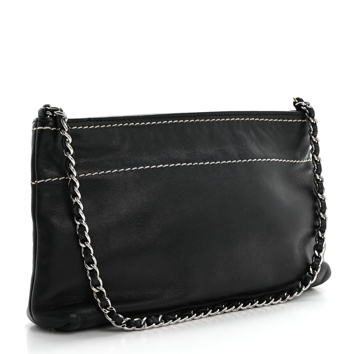 Chanel Lambskin Lax Pochette Black 3 of 9