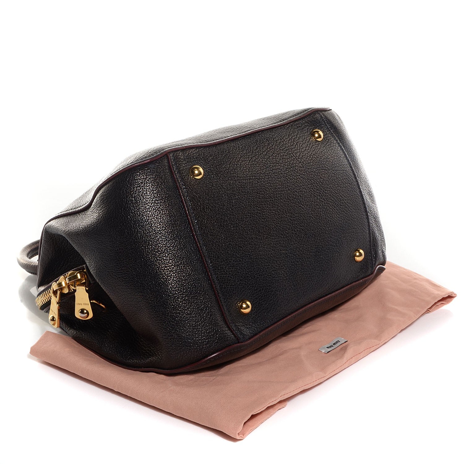 Miu Miu Goatskin Madras Bauletto Nero Black 4 of 10