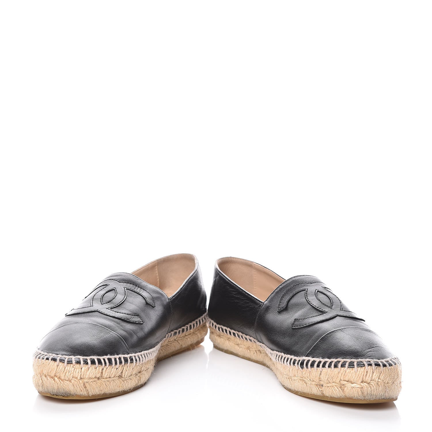 Chanel Lambskin CC Espadrilles 39 Black 5 of 13