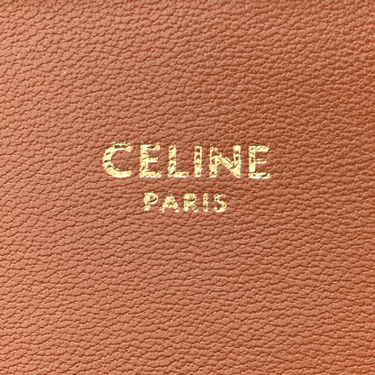 Celine Canvas Calfskin Triomphe Shoulder Bag Tan 6 of 9