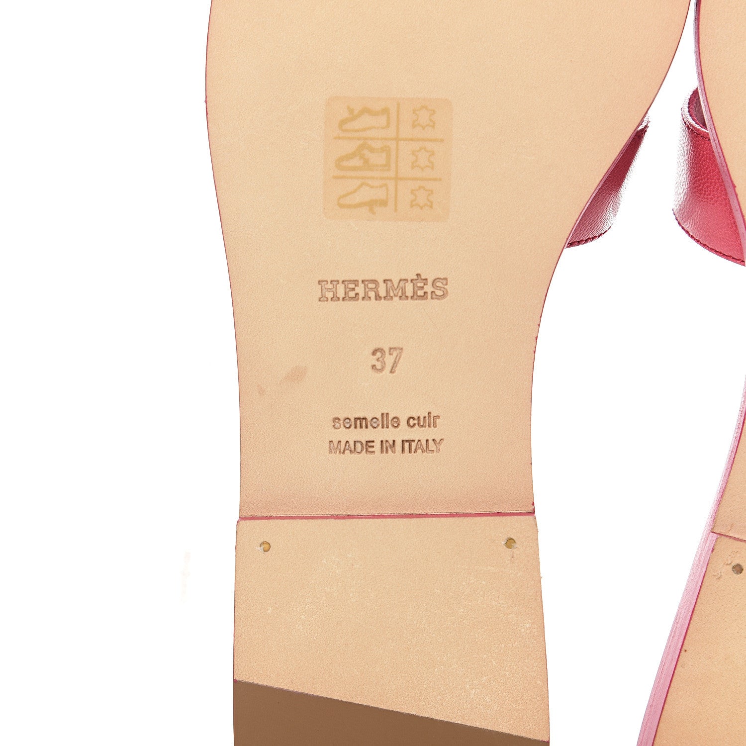Hermes Chevre Oran Sandals 37 Rouge Azalee 9 of 11