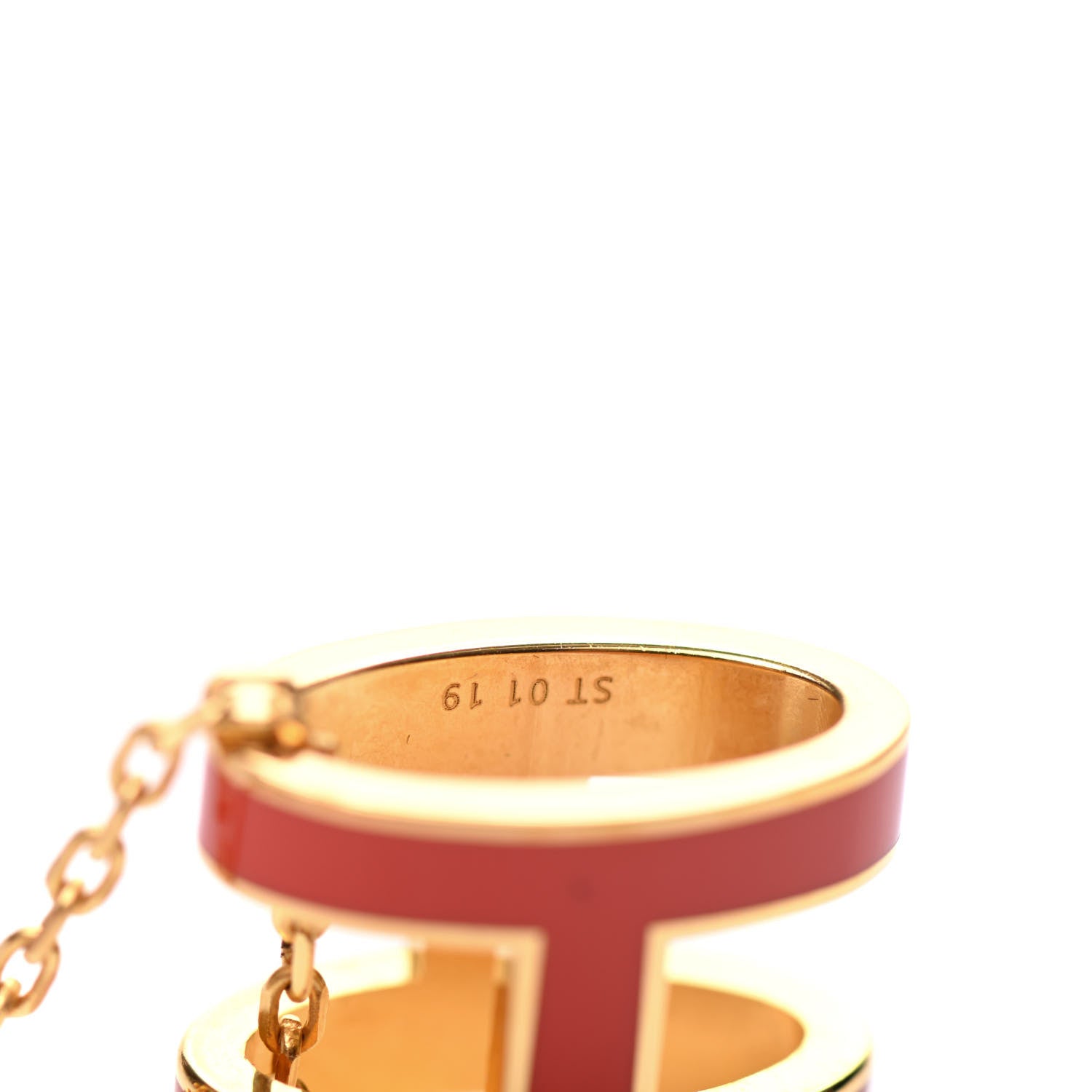 Hermes Lacquered Gold Pop H Pendant Necklace Orange Fonce 6 of 7