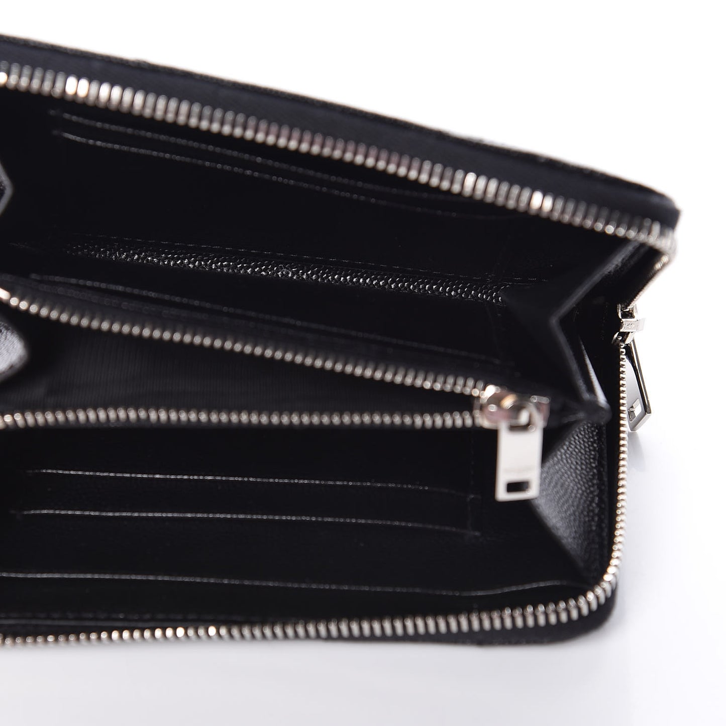 Grain De Poudre Matelasse Chevron Monogram Zip Around Wallet Black
