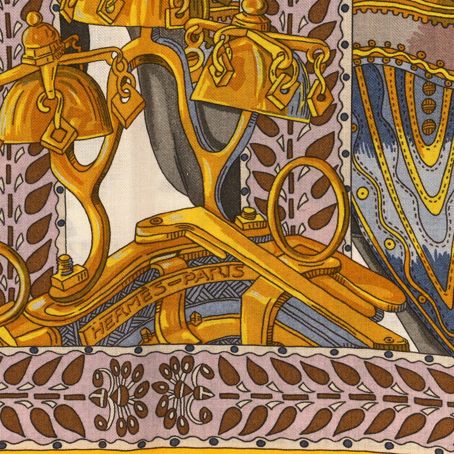 Cashmere Silk La Danse Du Cheval Marwari Shawl 140 Jaune Vif