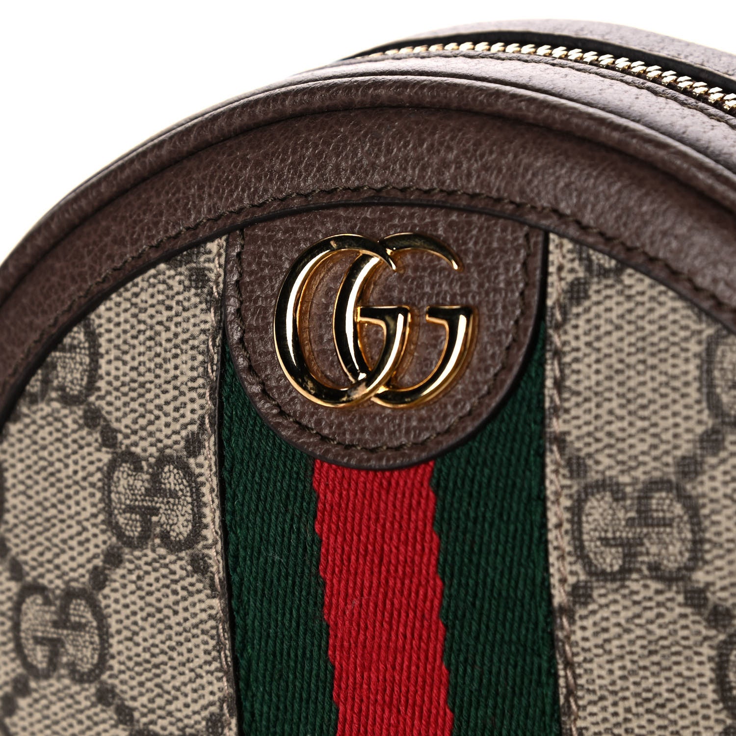 Gucci GG Supreme Monogram Web Mini Ophidia Round Backpack Brown 8 of 11