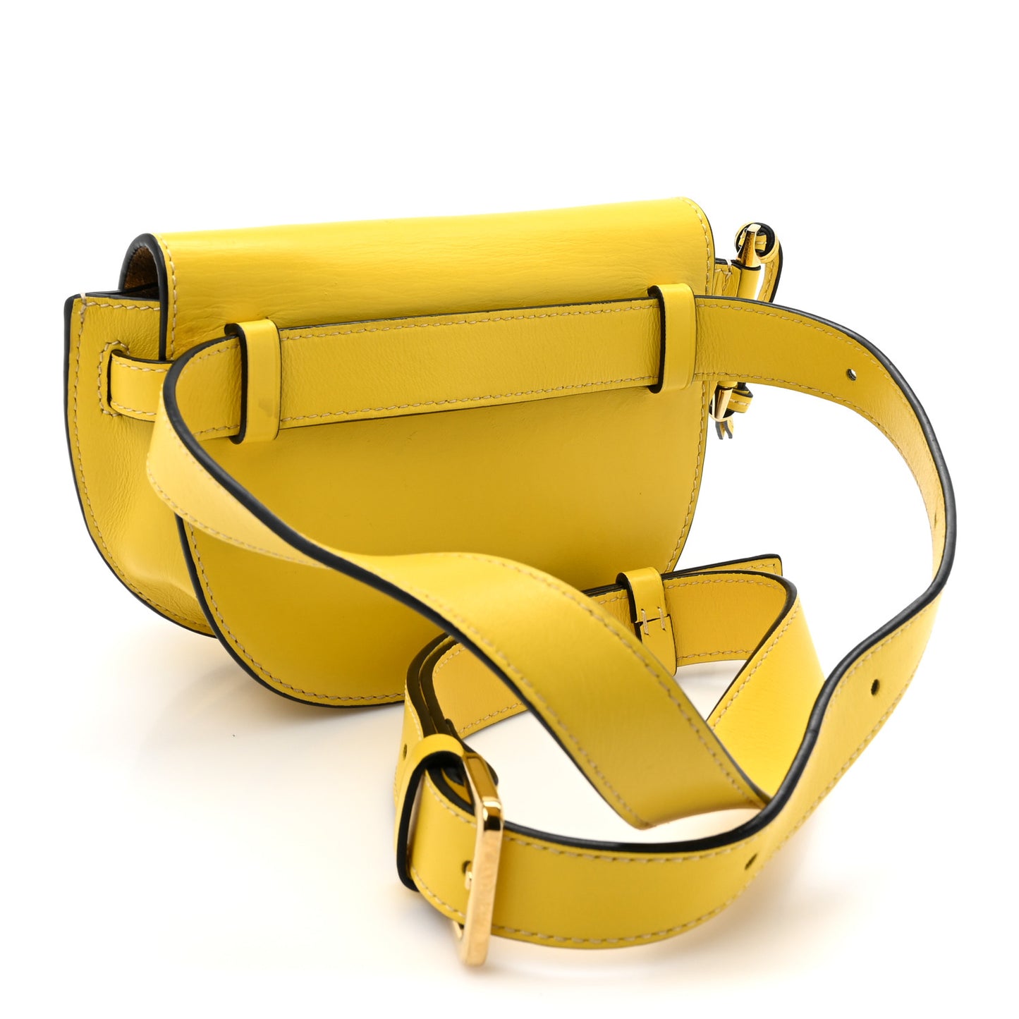 Calfskin Mini Gate Belt Bag Yellow