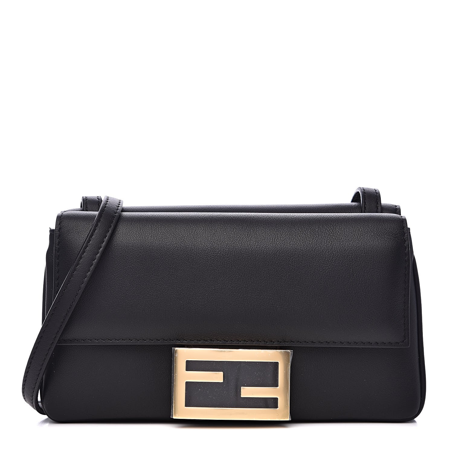 Fendi Vitello Grace Matte Duo Baguette Black 1 of 11