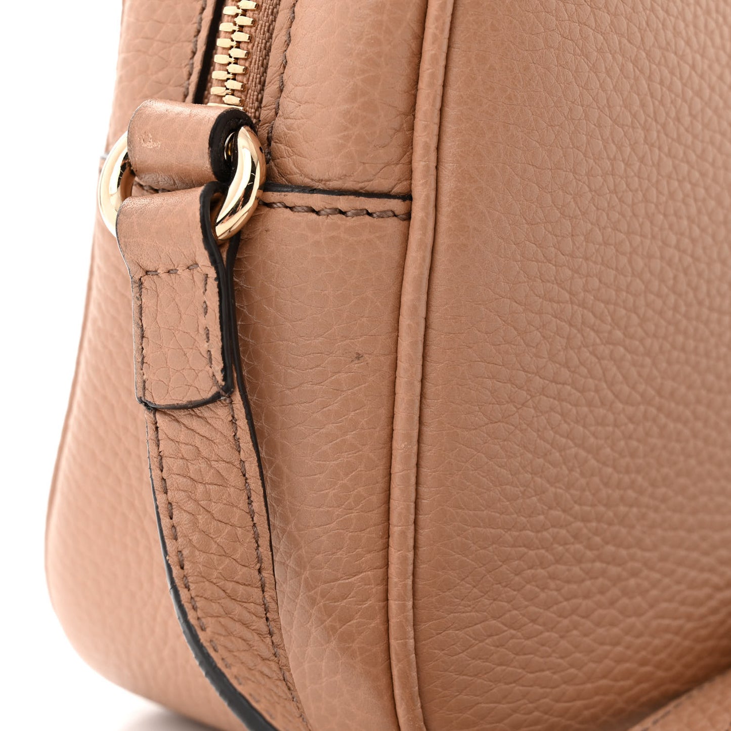 Pebbled Calfskin Small Soho Disco Bag Camelia