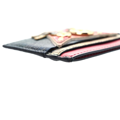 Burberry Calfskin Haymarket Check Cat Appliqué Card Case Multicolor 8 of 16