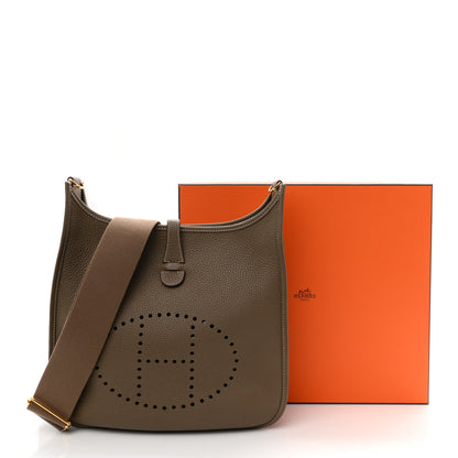 Hermes Taurillon Clemence EVELYNE III PM Etoupe 11 of 11