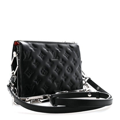 Louis Vuitton Lambskin Embossed Monogram Coussin BB Black 3 of 10