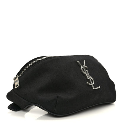 Saint Laurent Canvas Monogram Belt Bag Black 4 of 9