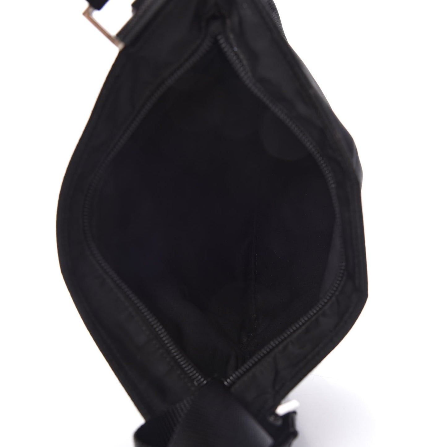 Nylon Flat Messenger Bag Black