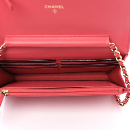 Chanel Caviar Quilted Wallet on Chain WOC Pink 4 of 11