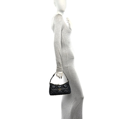 Christian Dior Calfskin Macrocannage Miss Caro Mini Hobo Bag Black 2 of 10