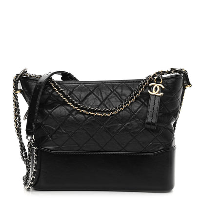 Chanel Aged Calfskin Quilted Medium Gabrielle Hobo Black 1 of 13