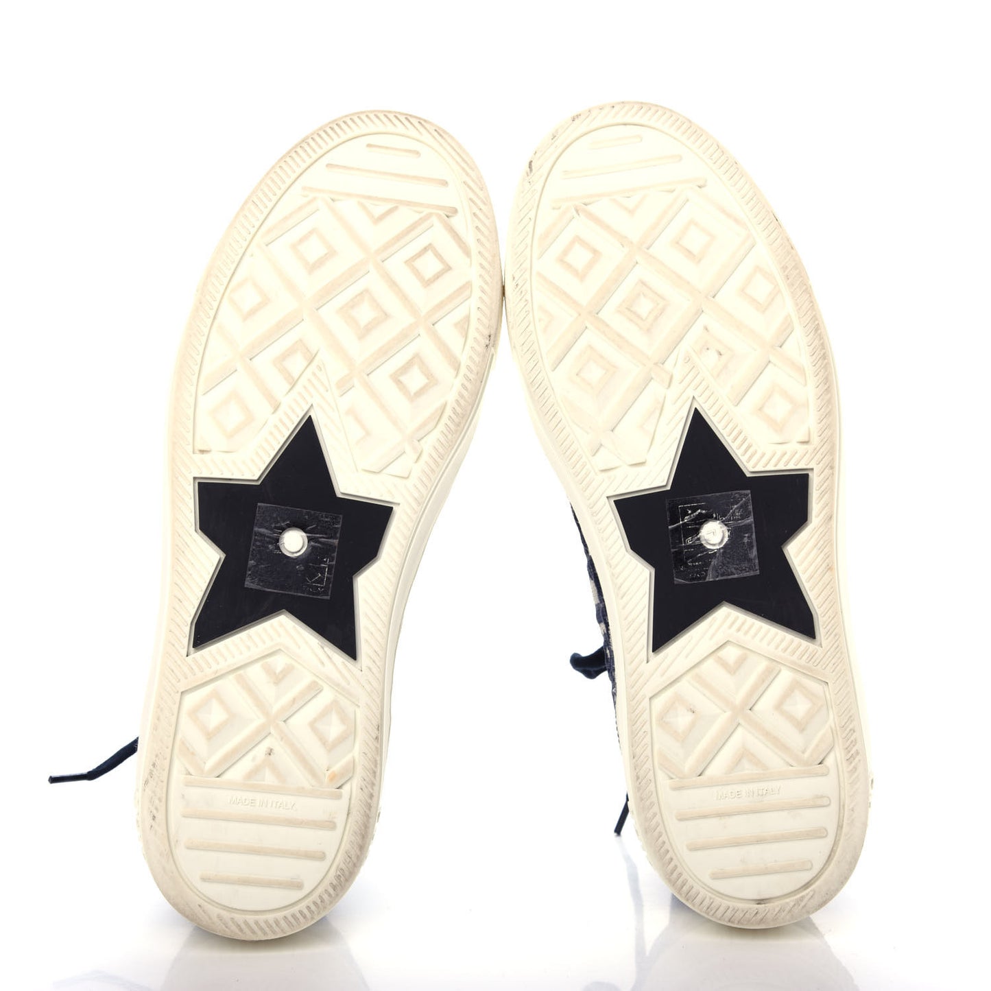 Technical Knit Calfskin Oblique Womens Walk'n Dior Mid Top Sneakers 39 Deep Blue