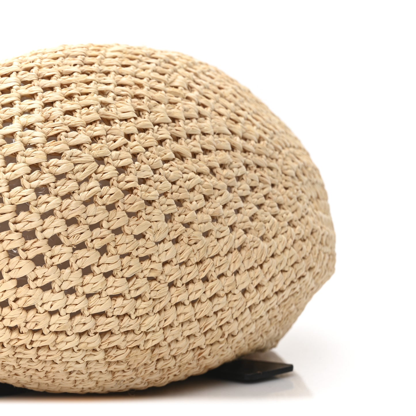 Raffia Paula’s Ibiza Punch Hole Hobo Bag Natural Black