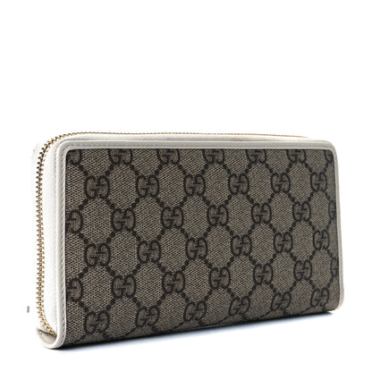 Gucci GG Supreme Monogram Azalea Calfskin Horsebit 1955 Zip Around Wallet Beige Ebony Mystic White 2 of 7