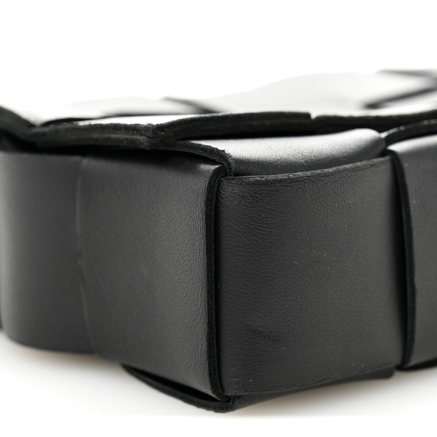 Lambskin Maxi Intrecciato Cassette Crossbody Bag Black