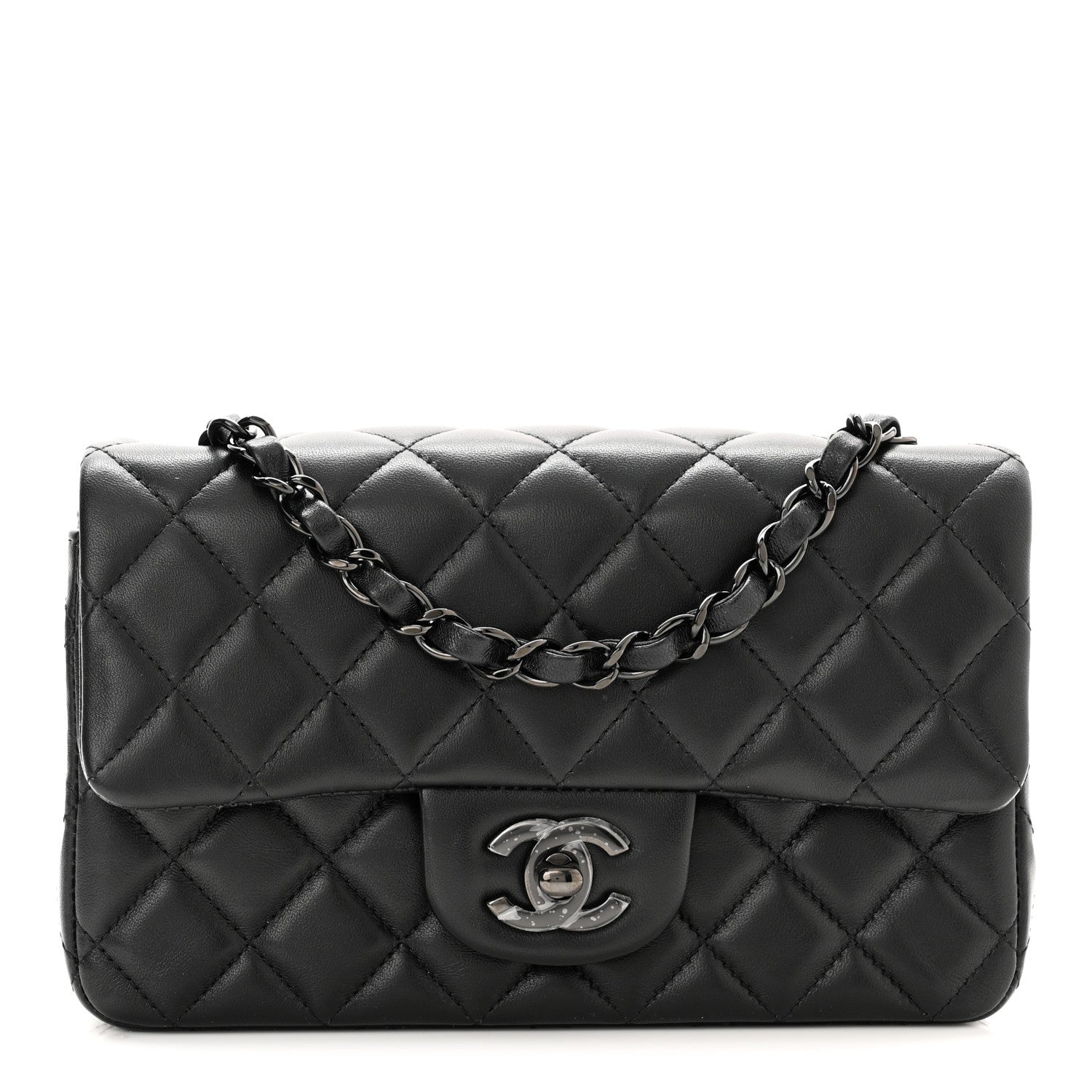 Chanel Lambskin Quilted Mini Rectangular Flap So Black 1 of 9