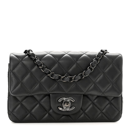Chanel Lambskin Quilted Mini Rectangular Flap So Black 1 of 9