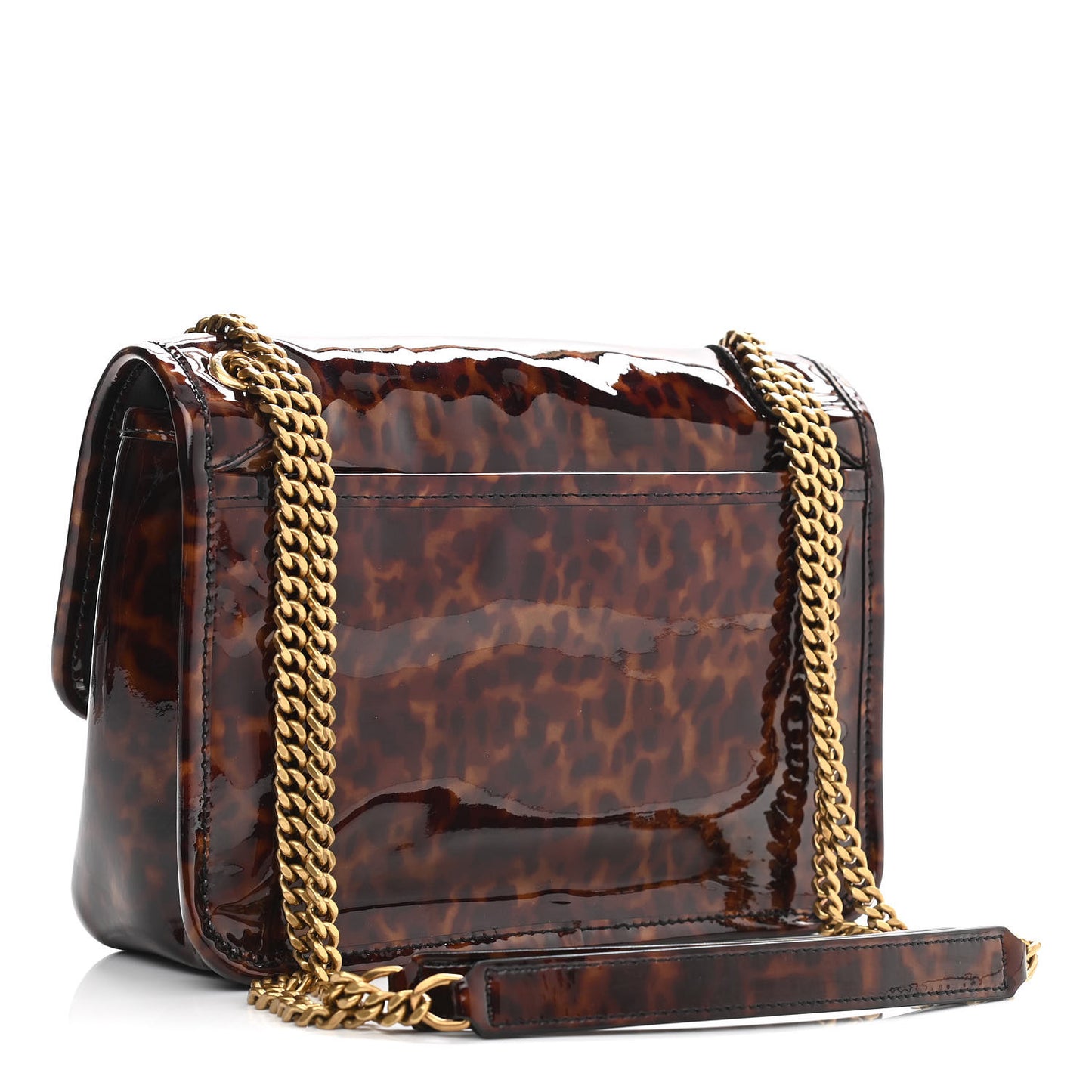 Patent Monogram Baby Niki Chain Satchel Tortoiseshell