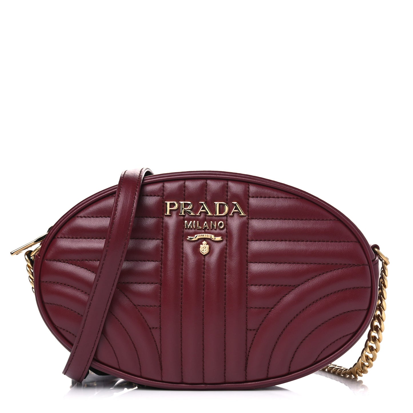 Soft Calfskin Impunture Diagramme Oval Crossbody Bag Cerise