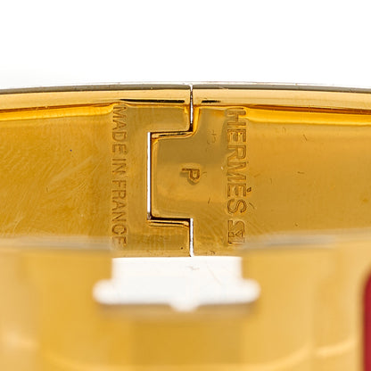 Hermes Enamel Narrow Clic Clac H Bracelet GM Rouge Corail 3 of 4