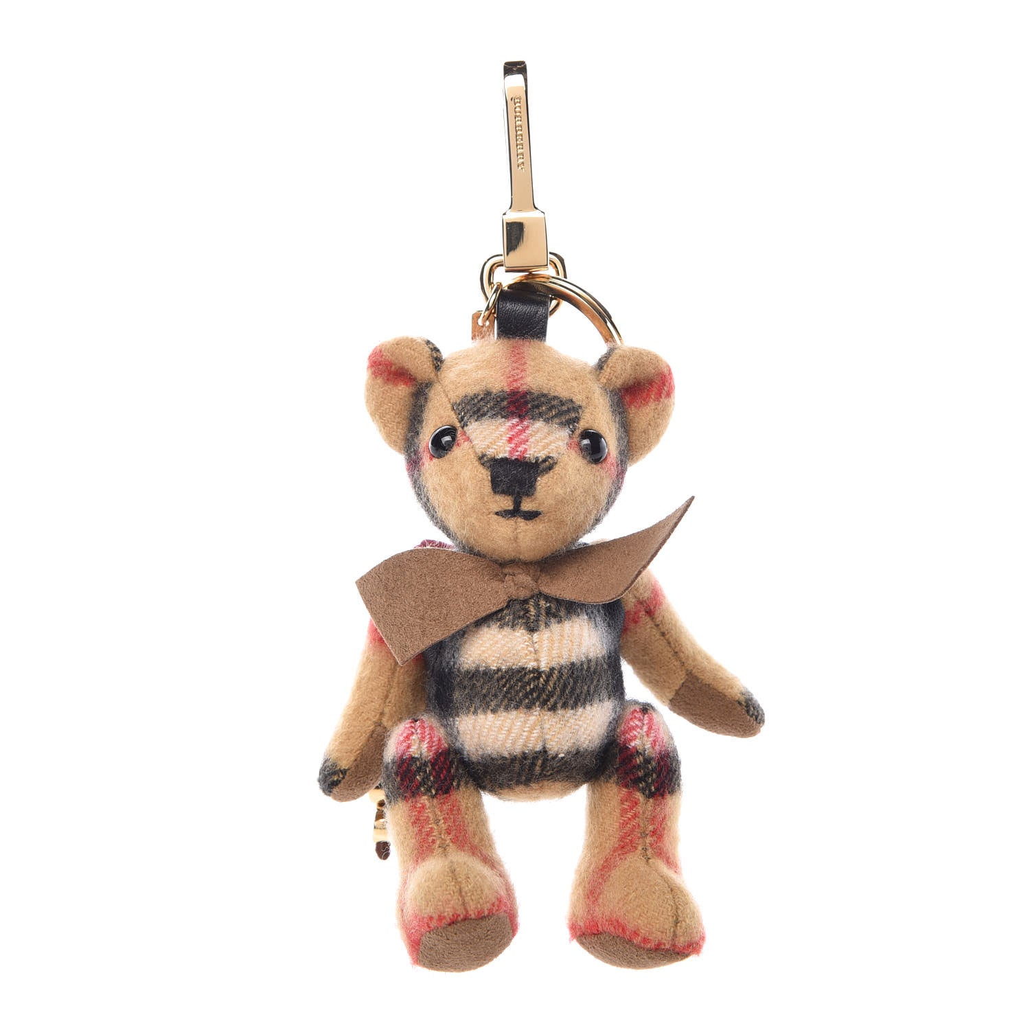 Burberry Cashmere Vintage Check Thomas Bear Bag Charm Antique Yellow 1 of 2